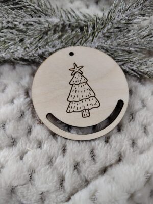 Bombka zawieszka na choinkę ze sklejki 6cm N846