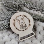 Bombka zawieszka na choinkę kula ze sklejki 6cm x 5cm N850