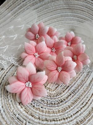 Kwiat z foamiranu posencja różowa 3cm K153