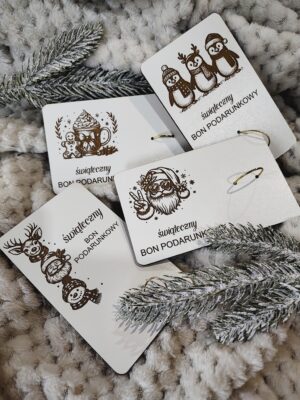 Bon podarunkowy na Święta z HDF 12cm x 7,5cm H360