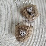 Torebka do lalek z makramy brązowa 4 cm