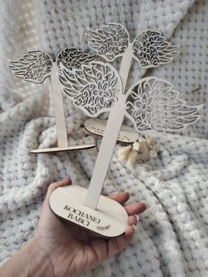Baza skrzydełka stojące do aniołka z makramy ze sklejki 16,5cm x 15cm  N880
