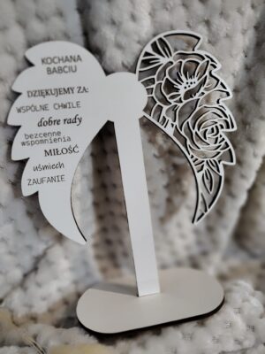 Skrzydła na stojaku do makramy z HDF 17cm x 14cm  H370