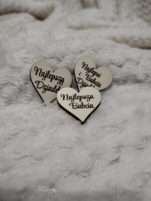 Serduszko drewniane dla babci i dziadka 2cm  DB25