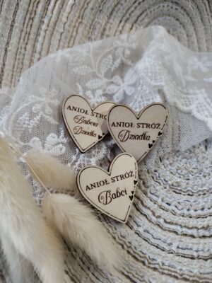 Serduszko drewniane na dzień babci i dziadka 3cm DB34