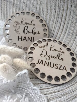 Podstawka pod kubek dla babci i dziadka 10cm 15 znaków DB41