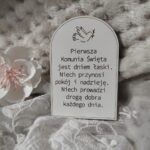 Tabliczka na I Komunię Świętą z HDF 7,5cm x 5cm H392