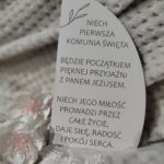 Tabliczka na I Komunię Świętą z HDF 16cm x 9,5cm H394