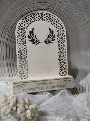 Pamiątka na I Komunię Świętą ze sklejki 13,5cm x 20cm PK2