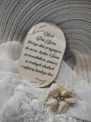 Tabliczka na I Komunię Świętą ze sklejki 10cm x 6cm PK6