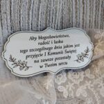 Tabliczka na I Komunię Świętą z HDF 10cm x 5cm H422