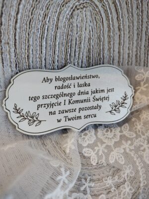 Tabliczka na I Komunię Świętą z HDF 10cm x 5cm H422