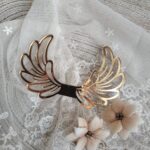 Skrzydełka złote do aniołka z makramy 11cm x 7cm PL6