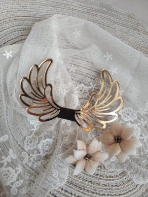 Skrzydełka złote do aniołka z makramy 11cm x 7cm PL6