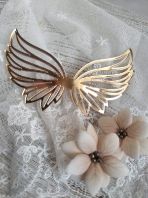 Skrzydełka złote do aniołka z makramy 10cm x 6cm PL11