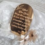 Tabliczka złota na I Komunię Świętą 10cm x 6cm PL14