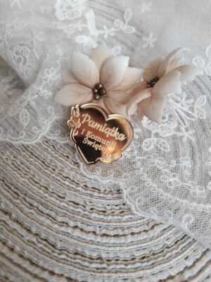 Serduszko złote na I Komunię Świętą 3cm PL19