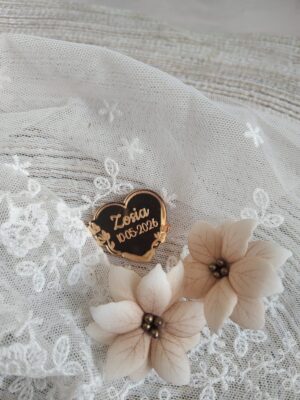 Serduszko złote na I Komunię Świętą 3cm 20 znaków PL20