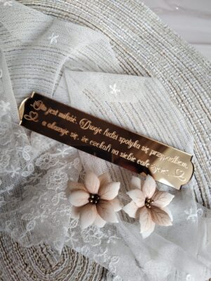 Tabliczka złota na ślub 15cm x 3cm PL21