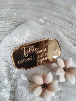 Tabliczka złota na ślub 8cm x 4cm PL23