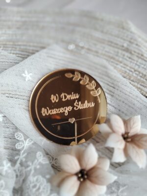 Tabliczka złota na ślub 6,5cm PL26
