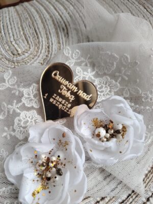 Tabliczka złota do makramy 4cm PL31