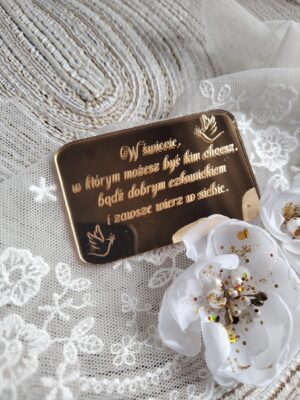 Tabliczka złota do makramy 6,5cm x 4cm PL32