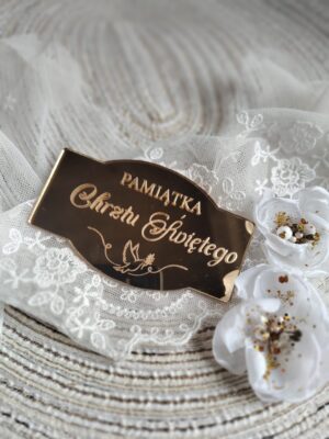 Tabliczka złota do makramy 9cm x 5,5cm PL36