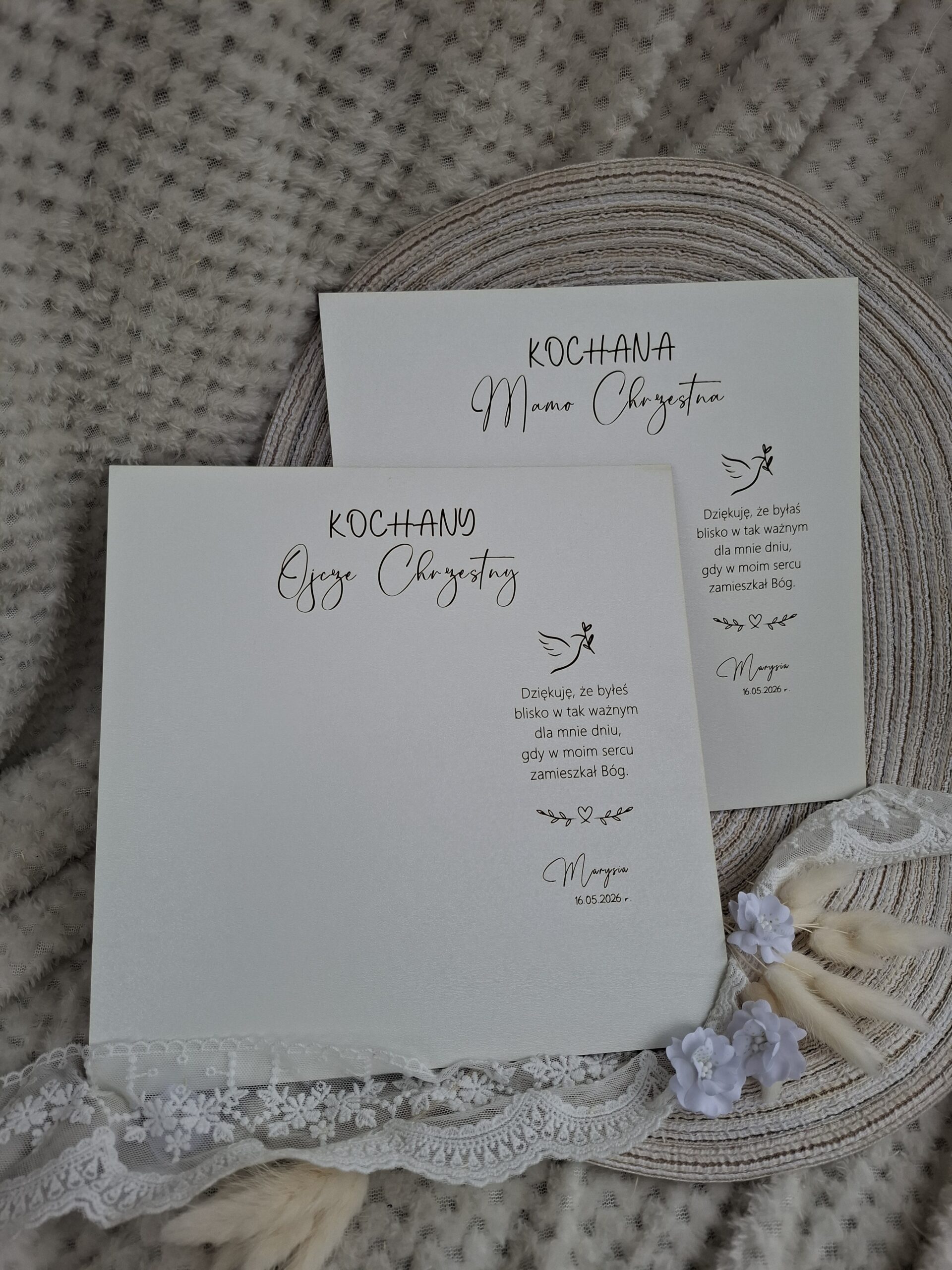 Tło do ramki z makramy Komunia Święta z HDF 25cm x 25cm 35 znaków HT1