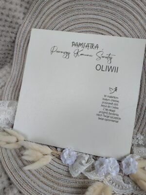 Tło do ramki z makramy Komunia Święta z HDF 25cm x 25cm HT3 35 znaków