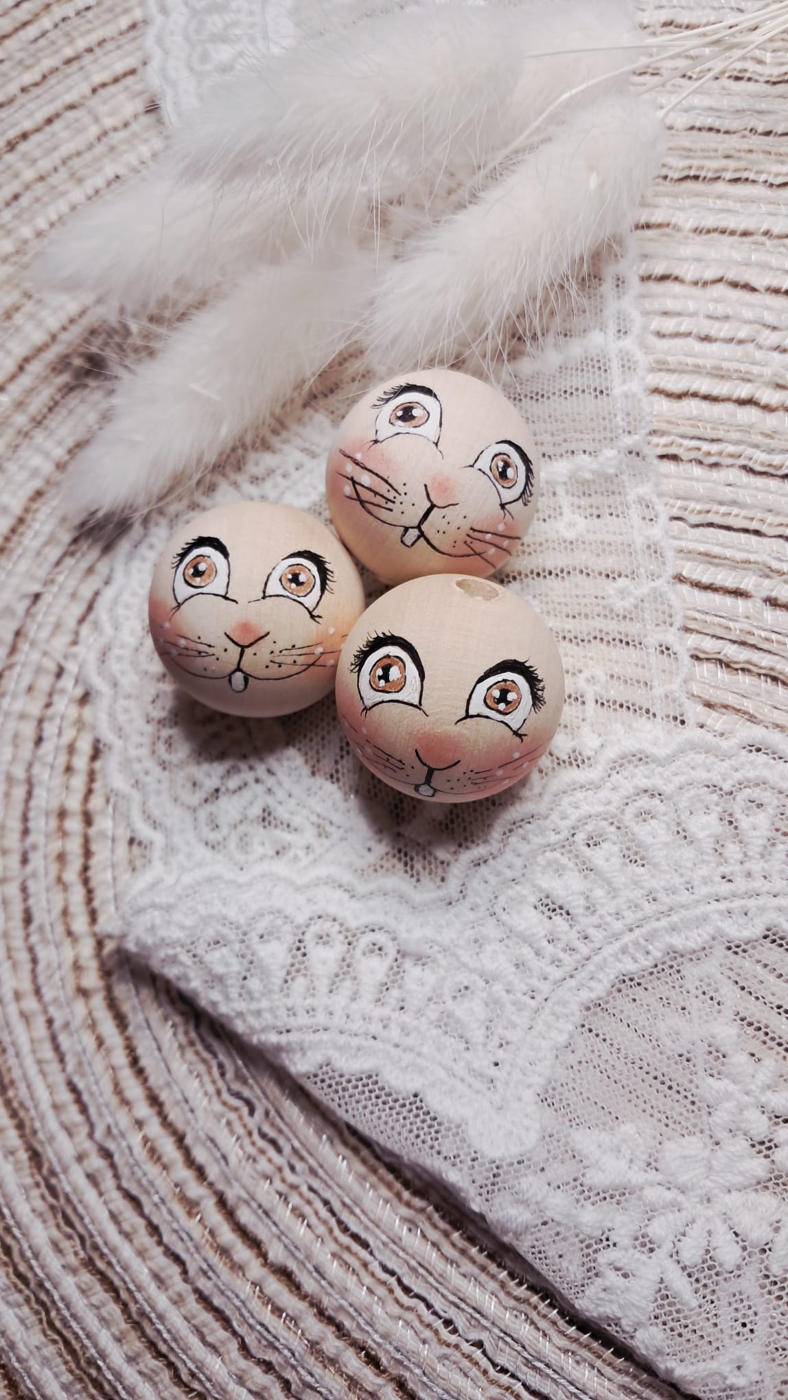 Buźki główki zajaczek Premium brązowe B26