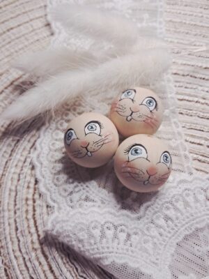 Buźki główki zajaczek Premium niebieski B25