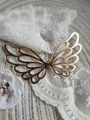 Skrzydełka złote do aniołka z makramy 11cm x 6cm PL38