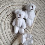 Pluszowy miś biały dodatek do makramy 5 cm