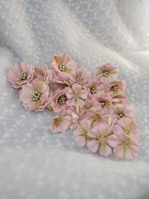 Zestaw kwiatów 25 szt z foamiranu od 1cm do 3,5cm cieniowany róż ZK10