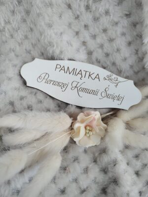 Tabliczka na I Komunię Świętą z HDF 12cm x 4,5cm H447