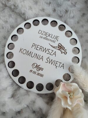 Podziękowanie dla gości komunijnych z HDF 10cm 35 znaków H444