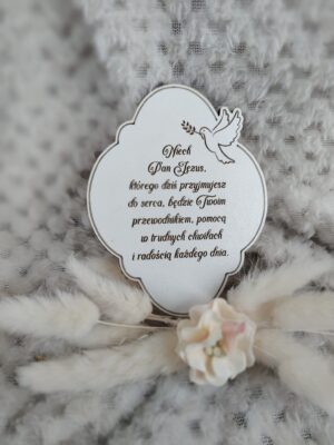 Tabliczka na I Komunię Świętą z HDF 10cm x 8cm H449