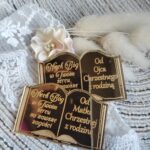 Tabliczka złota do makramy 6cm x 4cm PL39