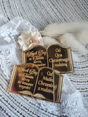 Tabliczka złota do makramy 6cm x 4cm PL39