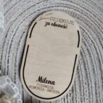 Podziękowanie z magnesem ze sklejki 10cm x 6cm 35 znaków PK17