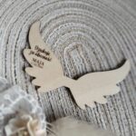 Skrzydełka podziękowanie na I Komunię Świętą ze sklejki 10cm x 6cm 35 znaków N918