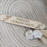 Tabliczka na I Komunię Świętą ze sklejki 16cm x 2,6cm N924