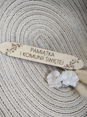 Tabliczka na I Komunię Świętą ze sklejki 16cm x 2,6cm N924