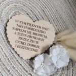 Tabliczka na I Komunię Świętą ze sklejki 7,5cm x 6,5cm N926