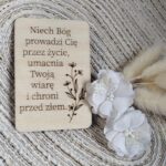 Tabliczka na I Komunię Świętą ze sklejki 7cm x 4,5cm N927