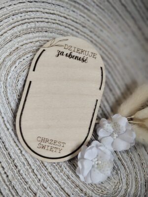 Podziękowanie na Chrzest Święty ze sklejki 10cm x 6cm N921