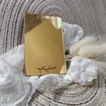 Tabliczka złota do makramy 8cm x 5cm 50 znaków PL42