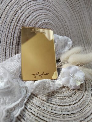 Tabliczka złota do makramy 8cm x 5cm 50 znaków PL42