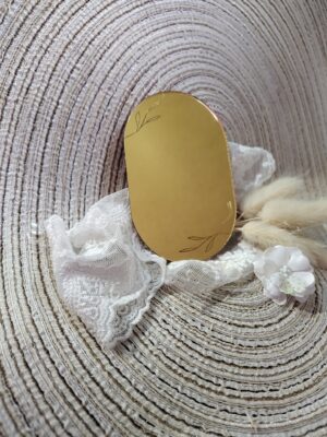 Tabliczka złota do makramy 10cm x 6cm 100 znaków PL43